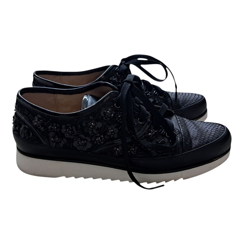 Donald Pliner Shoes Sneakers Women's 9 Black Sequin Bejeweled Embellished‎ Bold